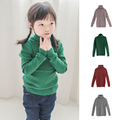 打底衫 蔡爸爸童装 189 高领针织毛衣 长袖 百搭毛衣 男女儿童毛衣