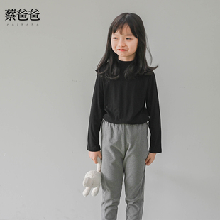 百搭春秋装 蔡爸爸童装 时尚 打底衫 T恤亲肤上衣多色089 男女儿童长袖