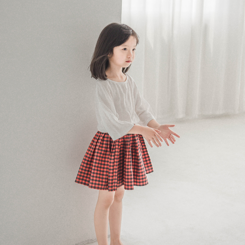 蔡爸爸女童装时尚格子裙A字裙
