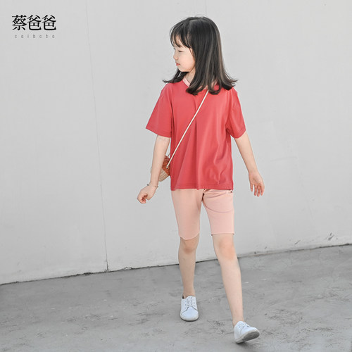 圆领百搭短袖男女童上衣撞色T恤