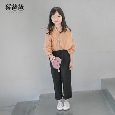 长裤纯棉秋冬装长裤深蓝色小脚裤