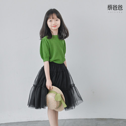 半身裙A字裙夏季女童网纱A字裙