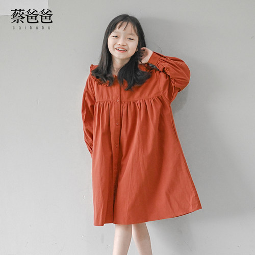 春秋装宽松娃娃领裙子