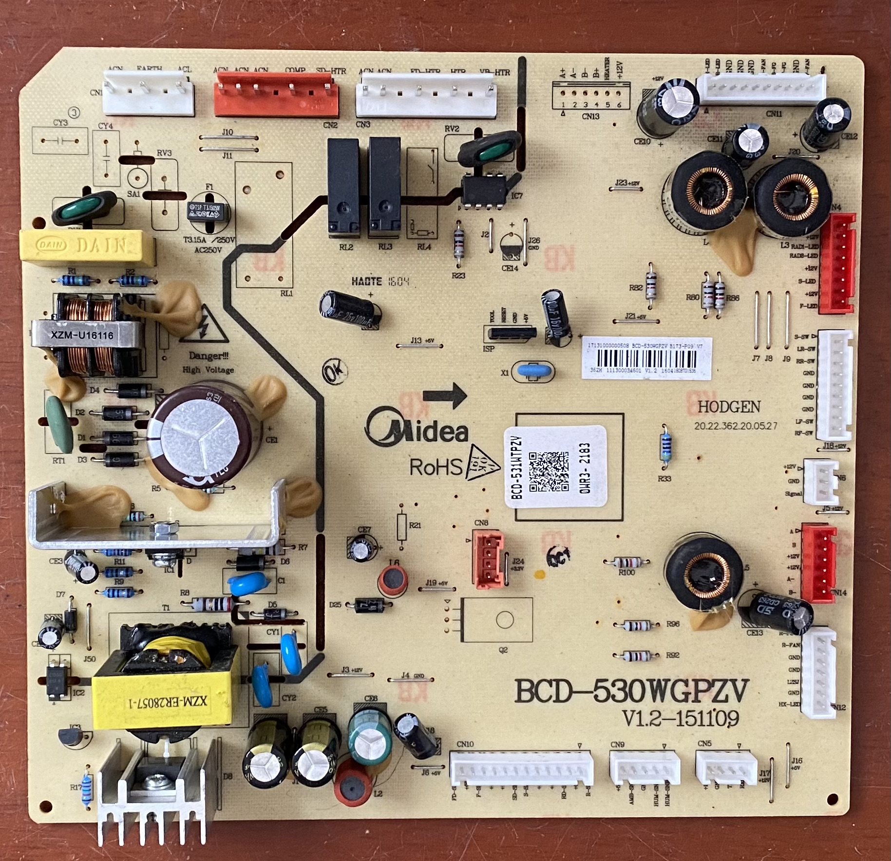 适用美的冰箱BCD-530WGPZV主板电源板电脑版17131000000508