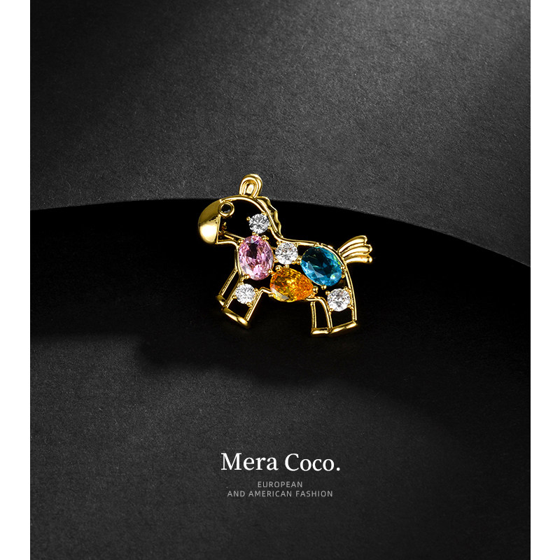 MeraCoco高档锆石小马胸针女精致马年生肖胸花男士西装别针配饰品,饰品/流行首饰/时尚饰品新,胸针,淘宝优惠券,粉丝福利购,淘宝优惠卷