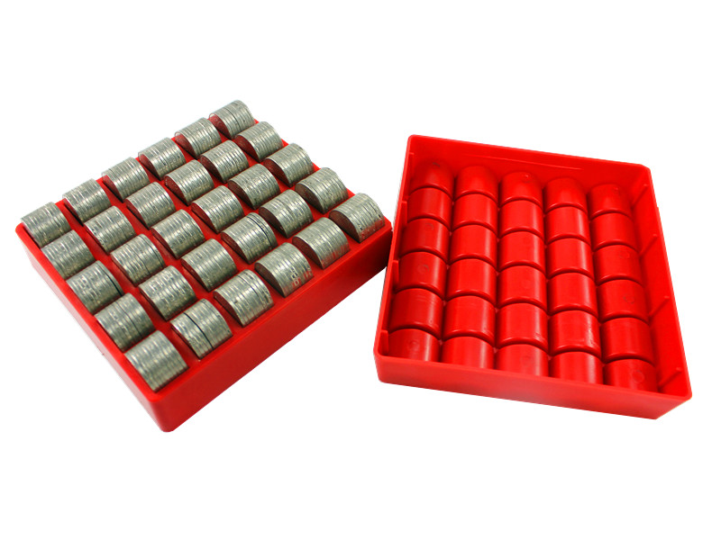 全新ABS 一元硬币盒 红色硬币盒子 数币盒 游戏币清点盒 可重叠