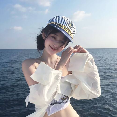 甜辣抹胸式性感比基尼泳衣海军风