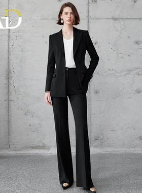 AD2025春季新款黑色薄款西装套装女高端职业装正装律师公务员工装