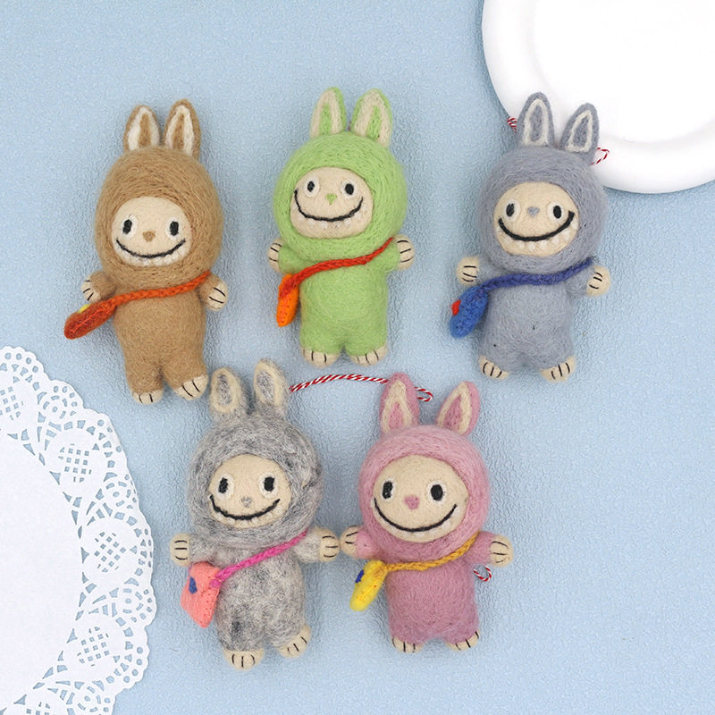 祖儿 羊毛毡戳戳乐手工DIY拉布布LABUBU潮玩卡通可爱立体玩偶挂件