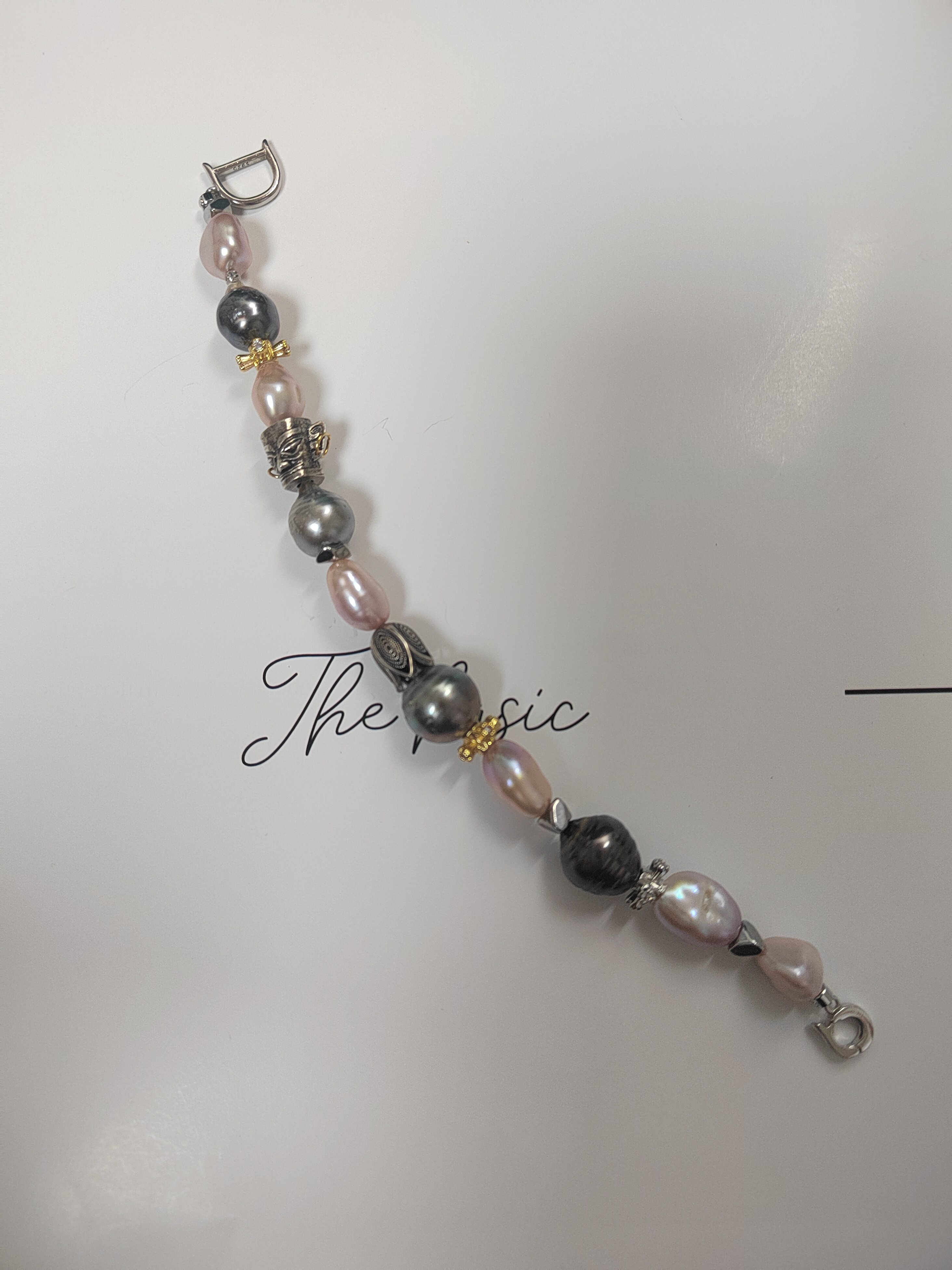 天然海水大溪地巴洛克珍珠手链淡水碎银子珍珠手链纯银福利款