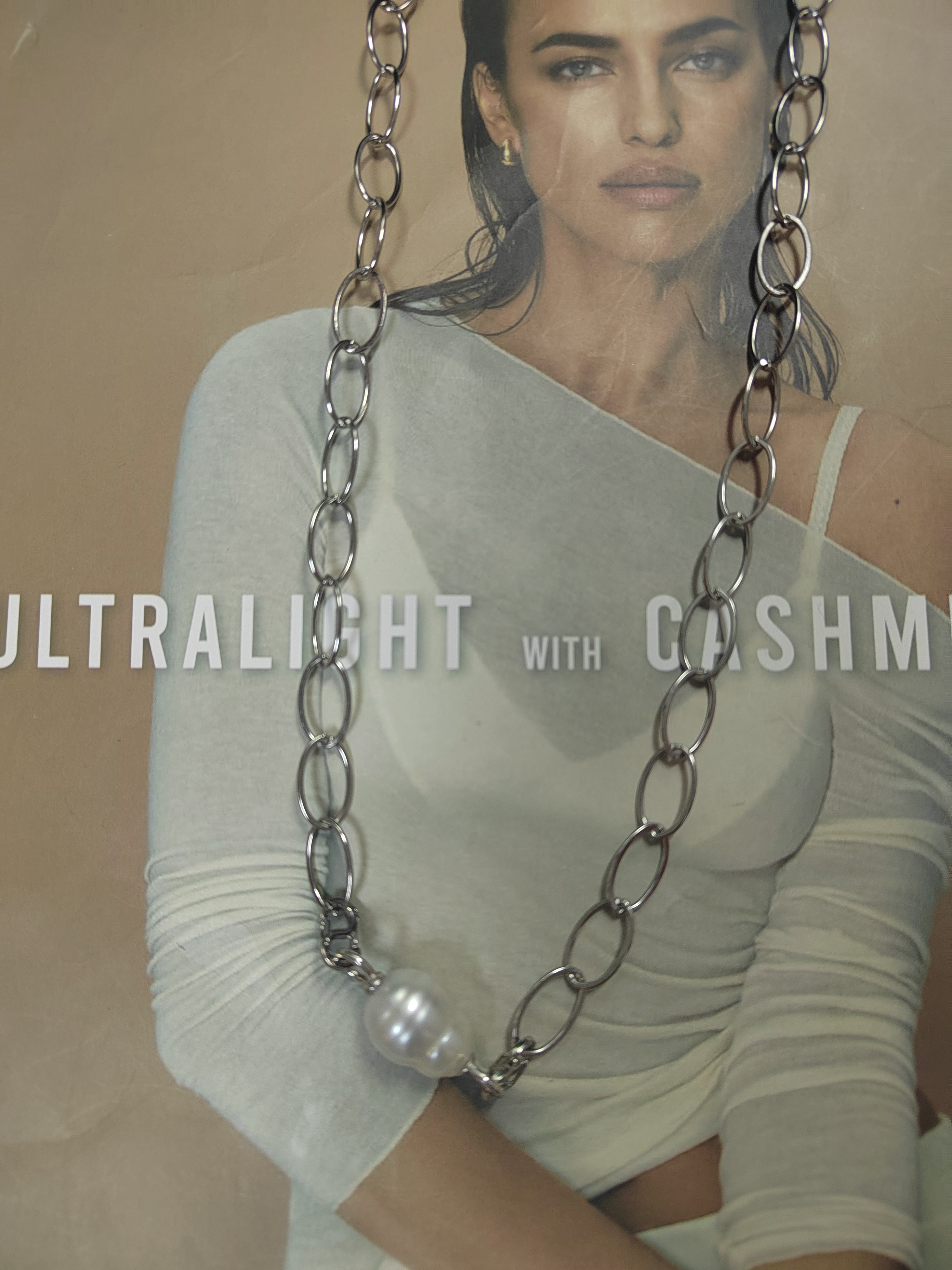 天然海水澳白巴洛克珍珠吊坠项链钛钢项链