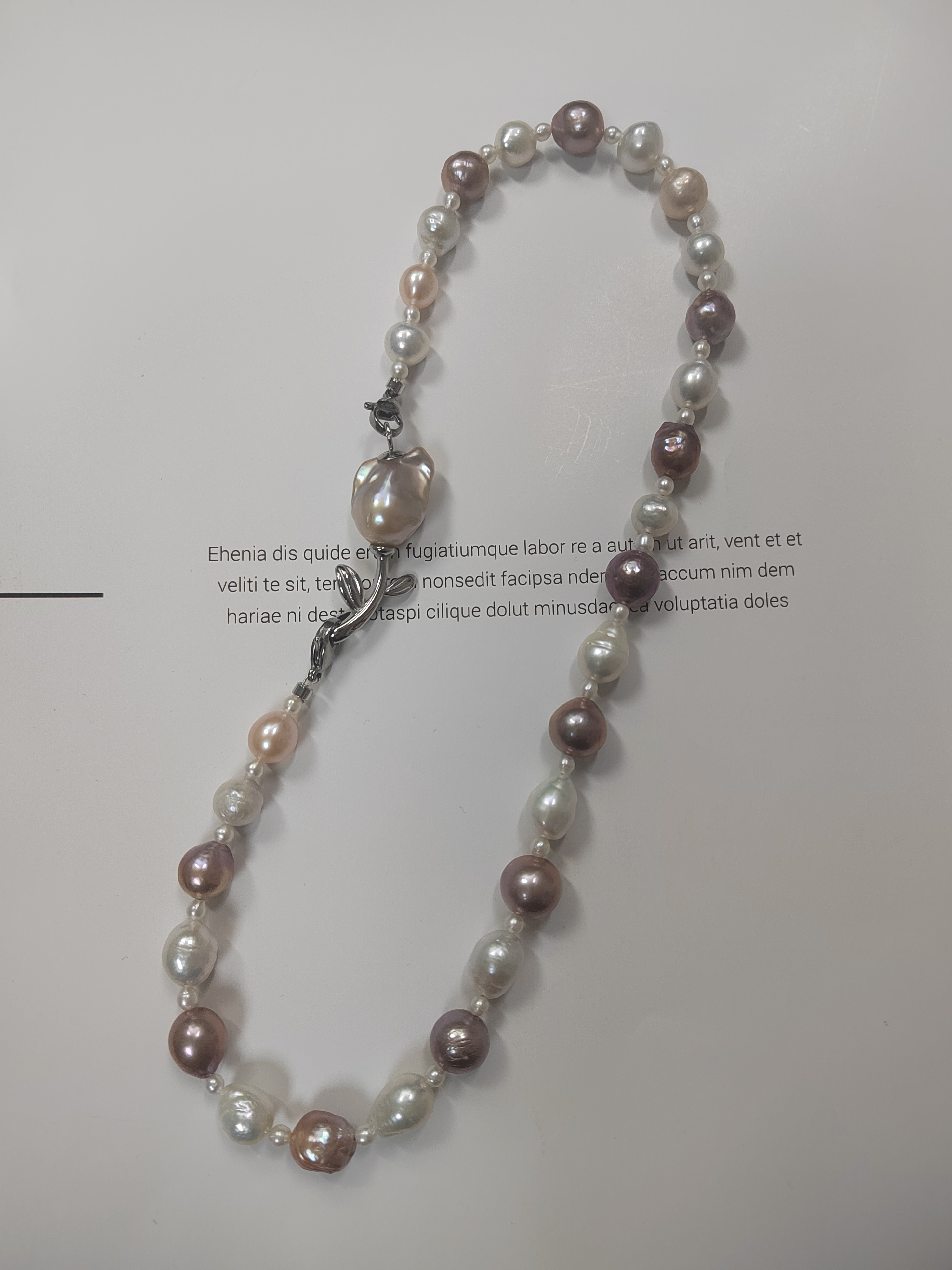 天然淡水巴洛克珍珠项链混搭多戴款钛钢大巴项链