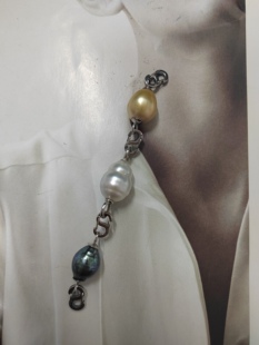 天然海水金珠大溪地澳白巴洛克珍珠延长链项链手链