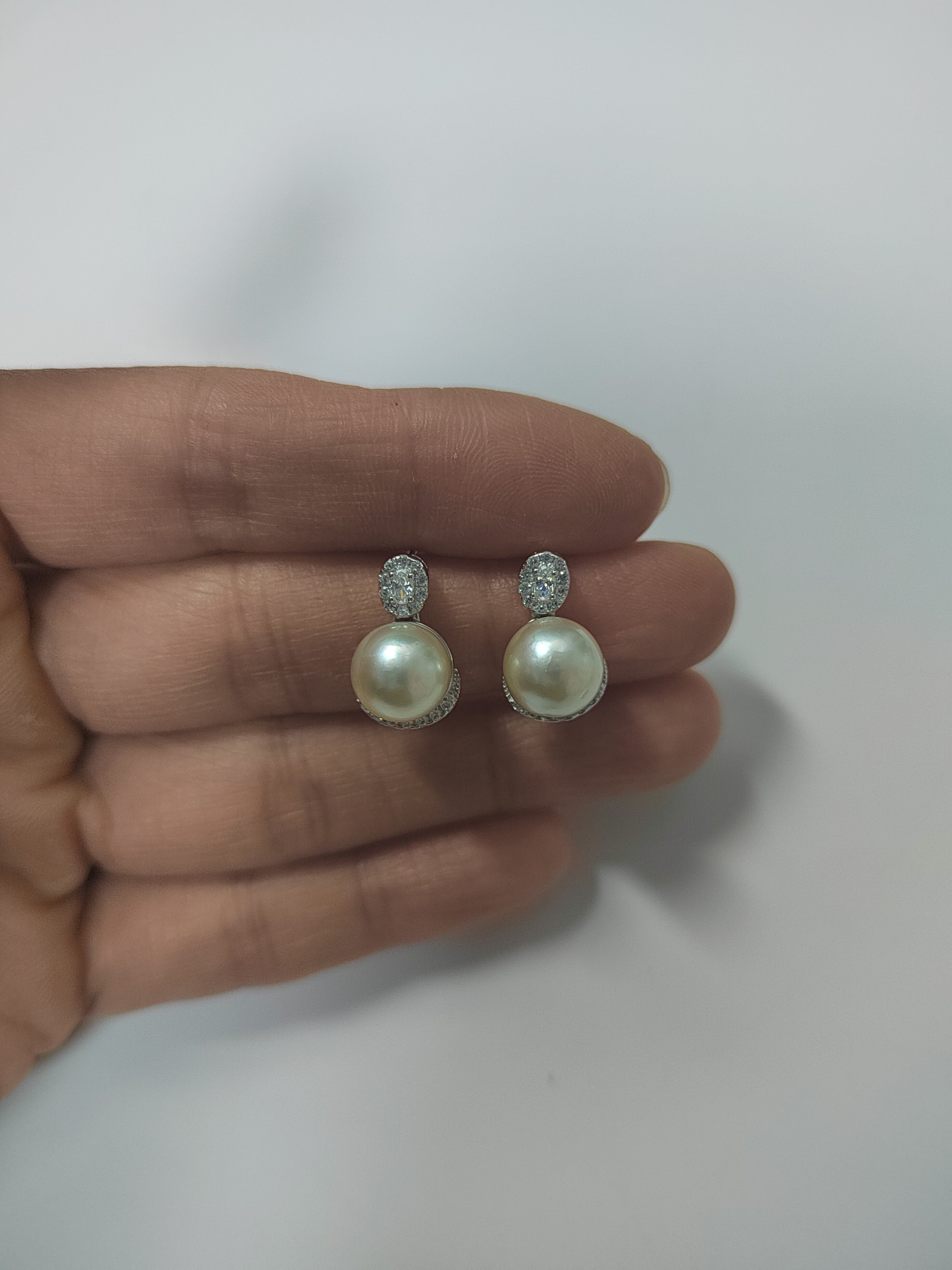 天然海水澳白珍珠耳钉纯银珍珠耳钉福利款