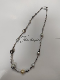 天然海水金珠大溪地真多麻巴洛克珍珠项链纯银项链设计款