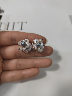 天然海水真多麻淡水花瓣珍珠耳钉繁花耳钉