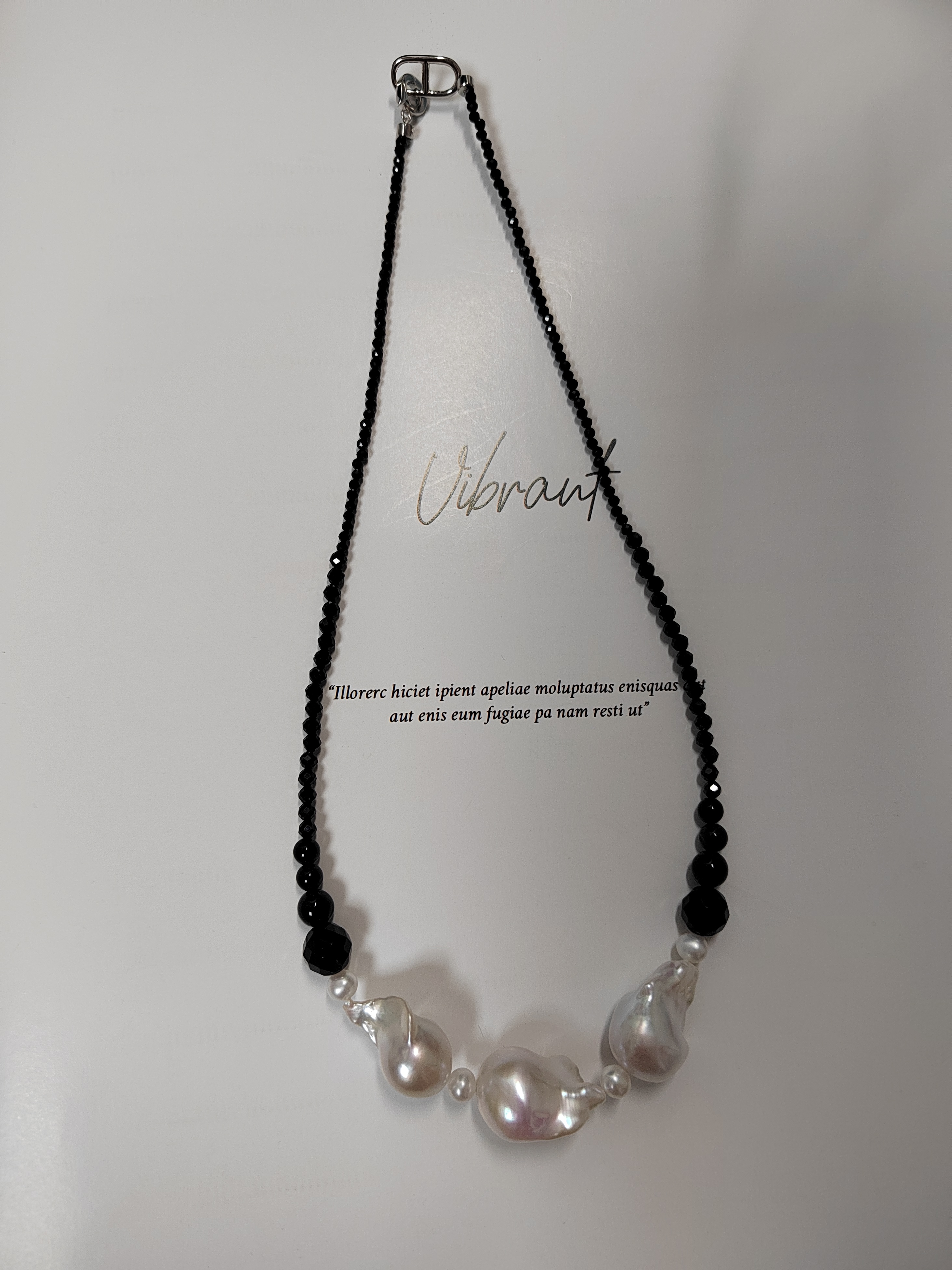 天然淡水巴洛克珍珠项链淡水大巴珍珠项链黑尖晶