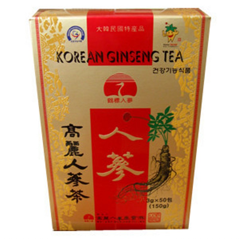 韩国进口鹤标高丽人参茶浓缩颗粒冲饮礼盒茶100包50包纸盒小包装