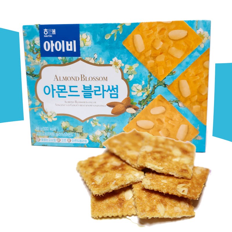 韩国进口海太饼干ivy苏打扁桃仁饼干开花薄脆扁桃仁饼干89g