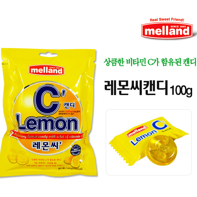 韩国食品 国际糖 韩国糖 韩国国际柠檬vc糖 润喉糖柠檬硬糖 100克