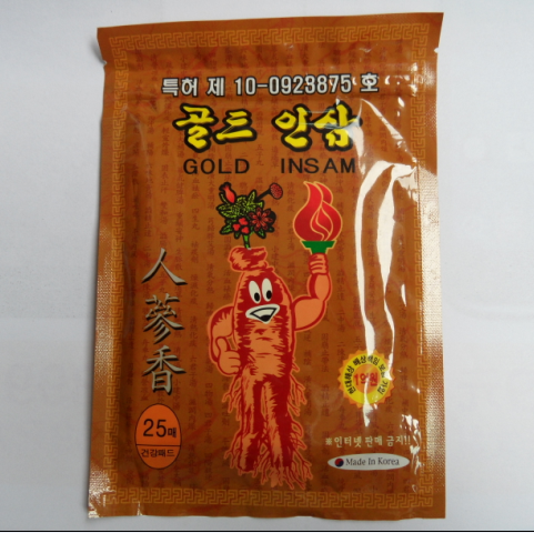 韩国人参香红参膏药贴正品人参贴人参膏药腰腿人参疲劳贴25贴