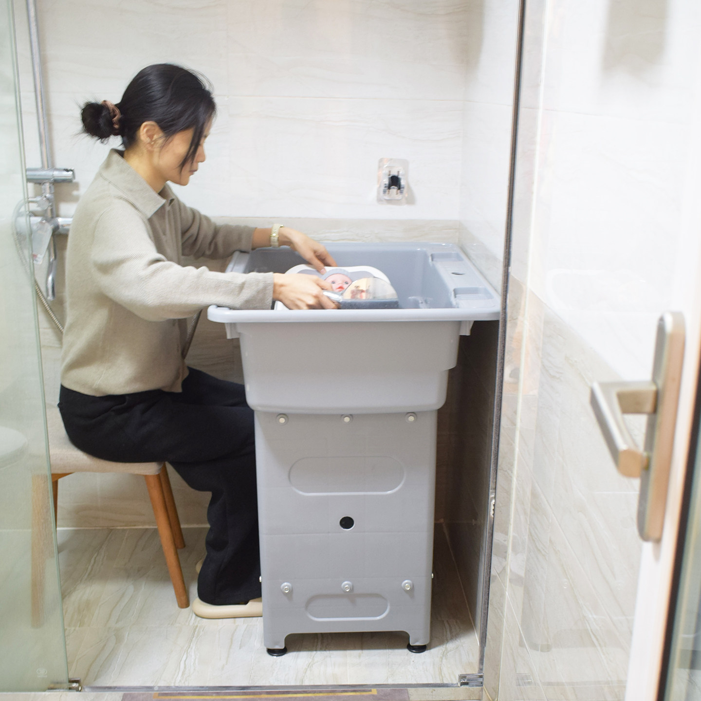 塑料婴儿洗澡池带躺椅新生儿浴盆洗澡盆浴桶蕾蕾杨同款