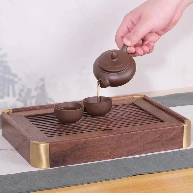 红木胡桃木新中式茶盘功夫茶具实木茶海干泡台茶器茶道茶室送礼盒