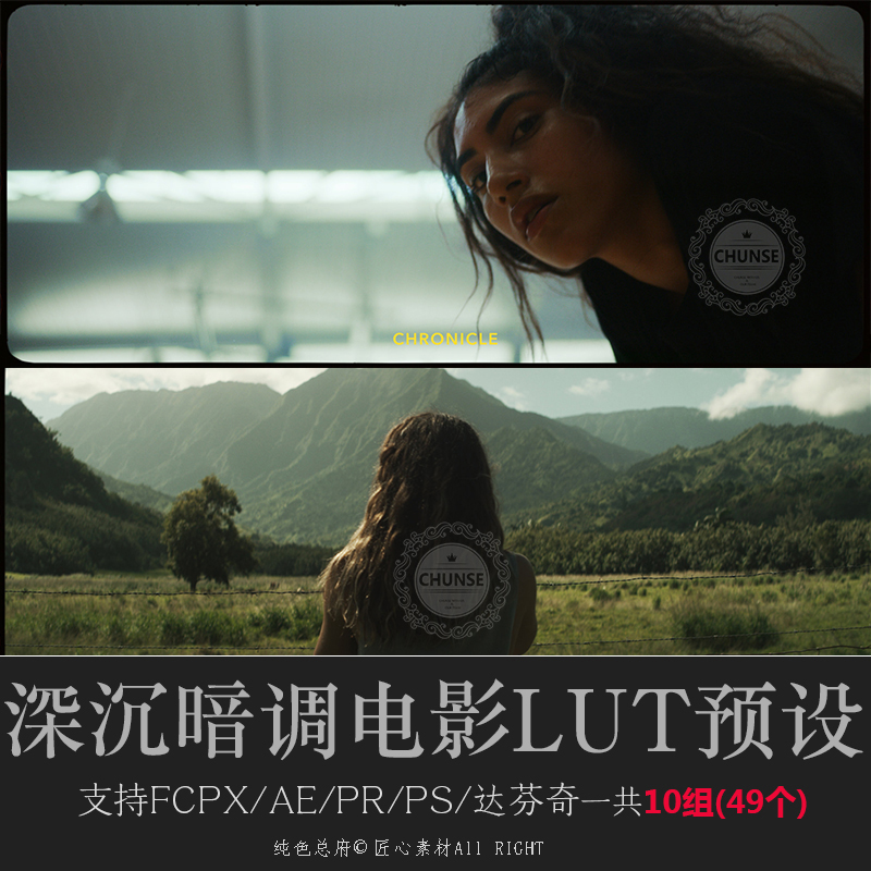 Luts预设 深沉暗调电影lut预设支持PS/AE/Pr/FCPX/达芬奇U22