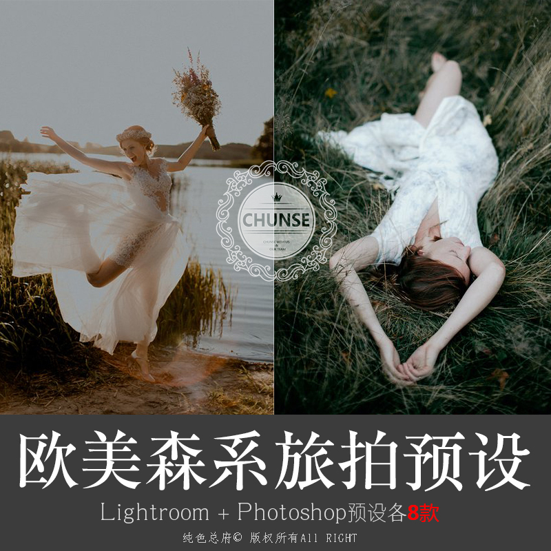 欧美森系LR预设旅拍婚纱艺术复古写真人像PS滤镜ACR预设M47