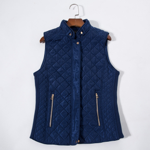 棉衣 修身 2021秋季 女士贴身夹棉加厚保暖棉马甲棉坎肩马夹立领女装