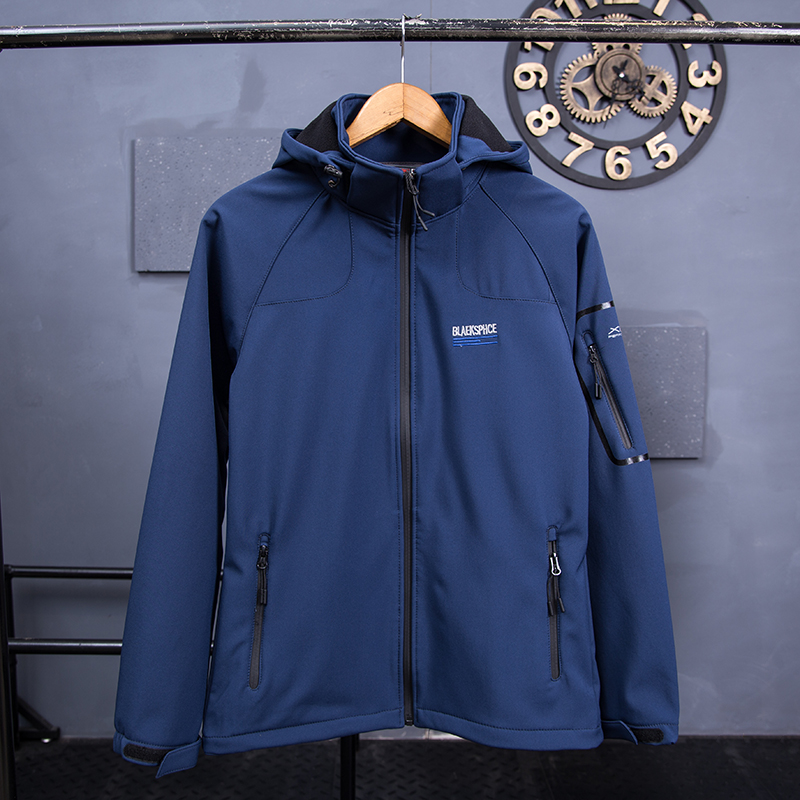 男加绒可拆卸帽登山软壳冲锋衣