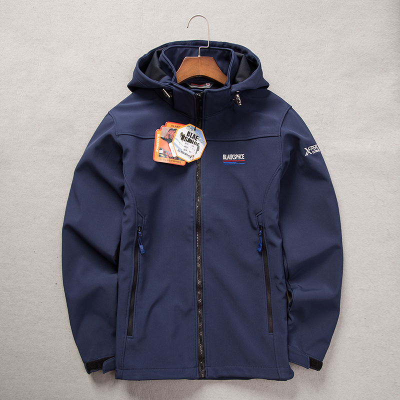 户外运动春秋软壳迷彩男可拆卸帽