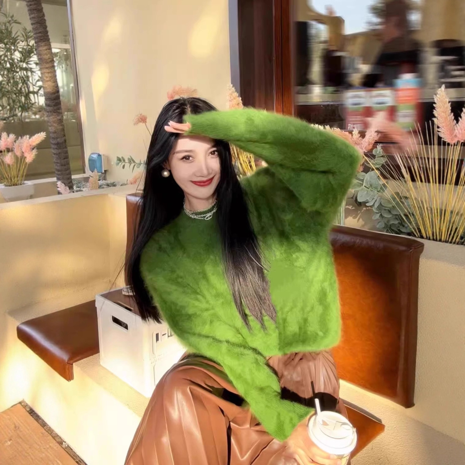 【奢品】桑蚕丝羊绒长绒拉绒拉毛厚板宽毛衣135斤内孤品