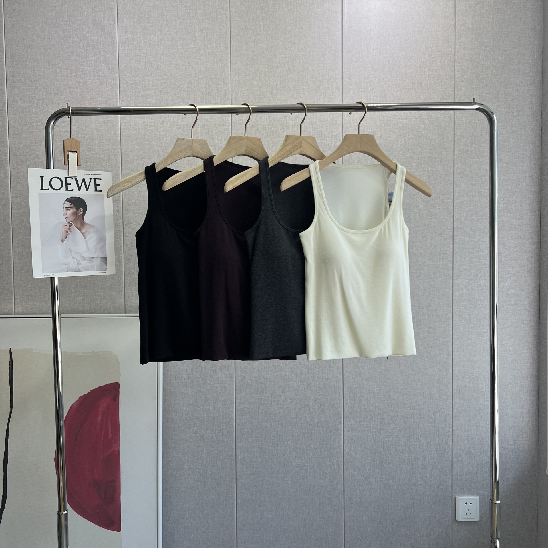 这个冬天就穿它！自留！一体大U领双层美背胸垫含羊毛背心G091902