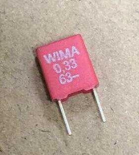 全新 红色WIMA 音响功放电容 63V0.33UF 334 330N MKS2 330nJ100
