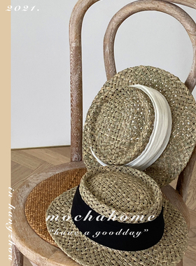 MochaHome法式复古遮阳帽子夏日海草编织草帽