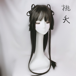 古风假发女万用古装汉服假发整顶假发套古装造型古代假发女黑色