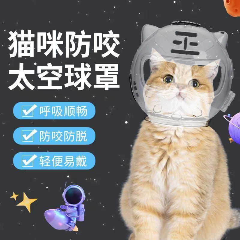 猫咪防咬太空头盔宠物套