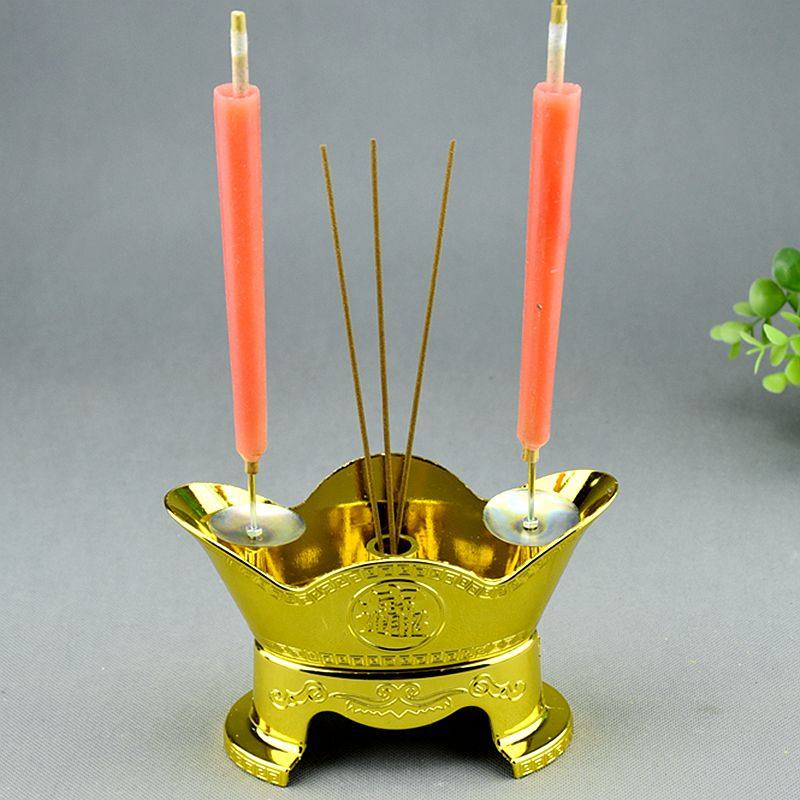 合金两用烛台新中式元宝香炉财神香熏炉香插家用供奉蜡烛台上香炉,餐饮具,茶道/香炉,淘宝优惠券,粉丝福利购,淘宝优惠卷