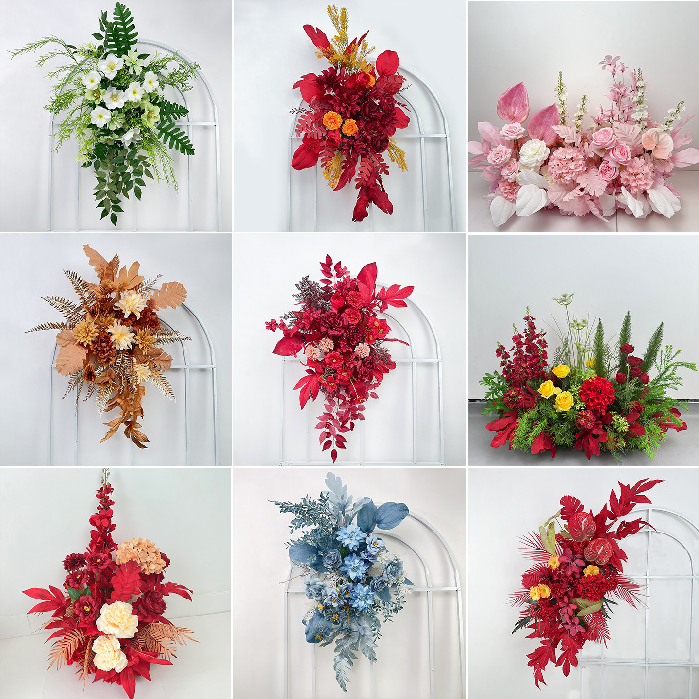 新款婚庆仿真花挂花路引假花点花地排花订婚礼布置迎宾区装饰花艺