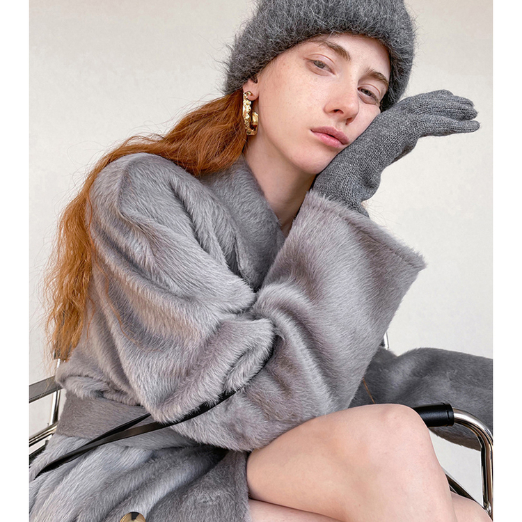 【断码特价，5折】100苏力羊驼毛大衣羊驼绒阿尔巴卡中长款大衣FM