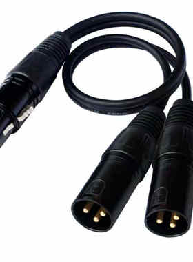 钏连一分二母卡侬转2卡侬公 2XLR 转双卡农公卡农母音频线