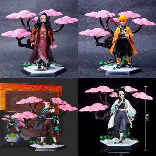摩天轮我妻善逸手办 鬼灭之刃GK 樱花场景 灶门 祢豆子炭治郎摆件