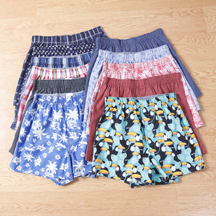 多带几条!阿罗裤男士内裤纯棉宽松青年平四角裤衩居家睡裤短裤男