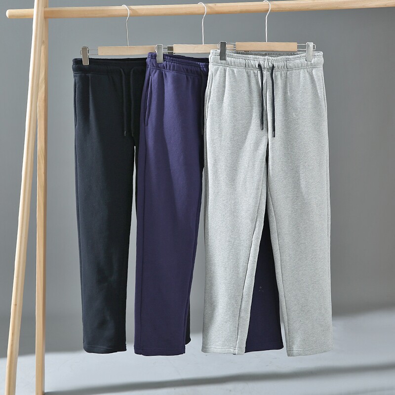 轻奢！磨毛内里拉绒！秋冬男士简约纯色松紧腰运动直筒休闲裤长裤