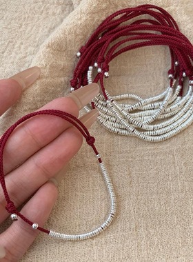 抖音爆款日进斗金盘缠手三生三世六六大顺新中式女红绳手绳