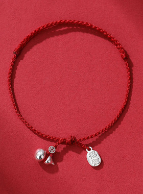 新款时尚小众ins风轻奢个性葫芦手链女款手绳古风红绳端午节礼物