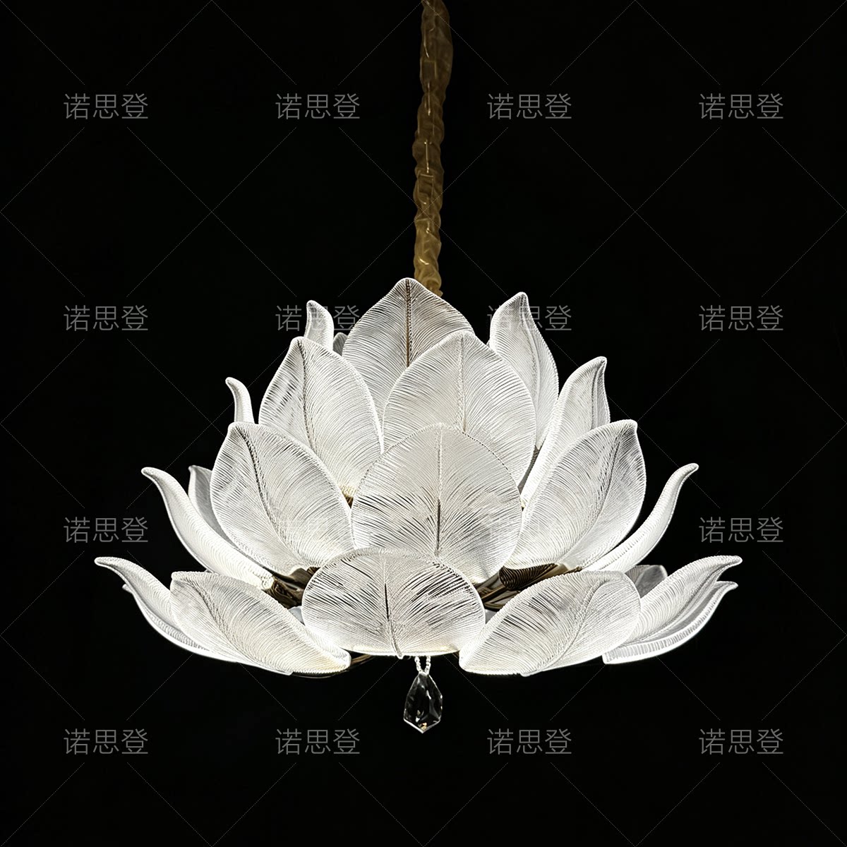 诺思登新中式莲花吊灯轻奢客厅餐卧室/书房吊灯