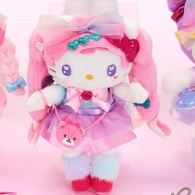 日本原宿限定雪人三丽鸥Kitty美乐蒂库洛米双马尾毛绒挂件