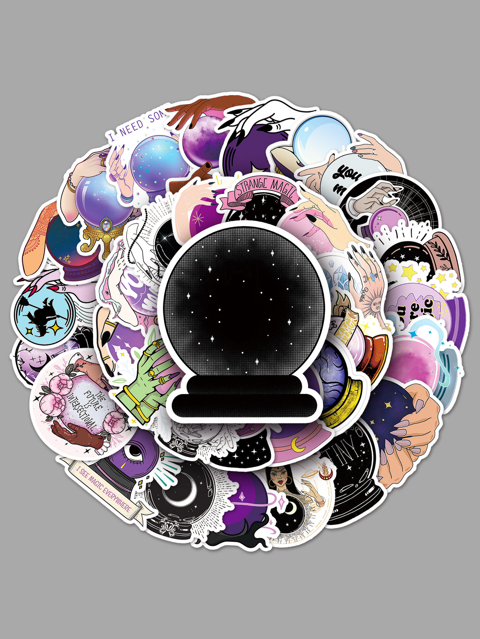 水晶球梦幻哥特风贴纸防水装饰